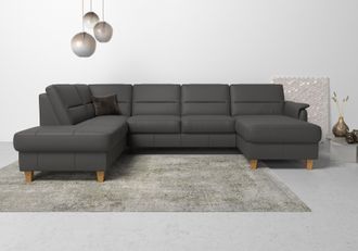 HOME AFFAIRE Wohnlandschaft »Palmera U-Form, B: 308 cm« optional Bettfunktion & Bettkasten, Federkern