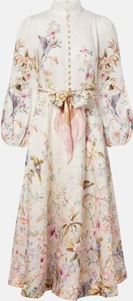 Zimmermann Rebellion printed linen midi dress