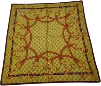 Celine Pre-owned Vintage Silk Canvas Scarf - Dames - Vintage Accessoires - Beige - ONE Size - Vintage