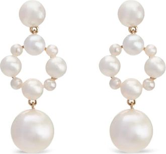 Sophie Bille Brahe Orecchini Nebula in oro giallo 14 carati con perle - Bianco