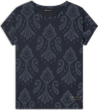 Freddy T-shirt floreale in jersey con maniche a kimono