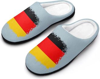 Generic Vintage German Flag Womens Cotton Slipper Comfortable Cozy Plush Slippers Anti-Skid Indoor House Closed Toe Shoes