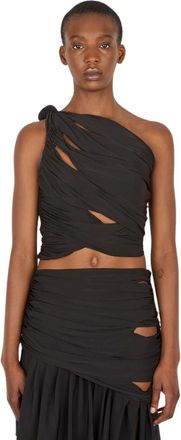 Di Petsa Tops - Dames - Tops zonder mouwen - Zwart - M - Polyester - Tops