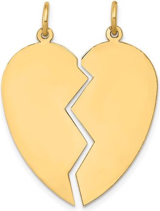 Diamond2Deal 14k Yellow Gold 2 piece Heart Charm Set