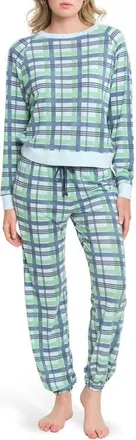 Honeydew Intimates Star Seeker Brushed Jersey Pajamas in Blue Plaid at Nordstrom, Size X-Small