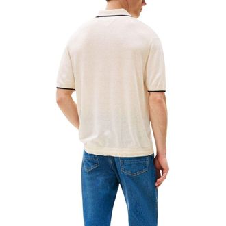 Tommy Hilfiger Lyocell-Linen Knit Polo Shirt - Beige