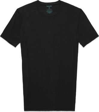 Tommy John Mens Crew Neck Undershirt, Second Skin Fabric, Slim Fit T-Shirt with Stay Tuck Design, 3 Pack, Black-1 Pack, Medium