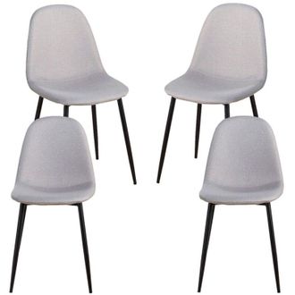 Regalos Miguel Regalos Miguel - Packs Sillas Comedor - Pack 4 Sillas Black Teok Tela - Gris Claro