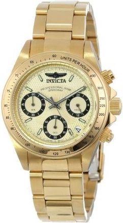 Invicta Speedway Chronograph Champagne Dial 18kt Gold Ion-plated Ladies Watch 14931