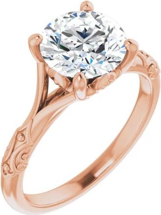 Pompeii3 3Ct Moissanite Vintage Engagement Solitaire Ring 14k White Yellow or Rose Gold