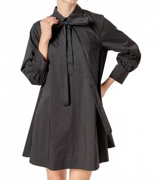 English Factory Beav Bow Shirt Dress In Black