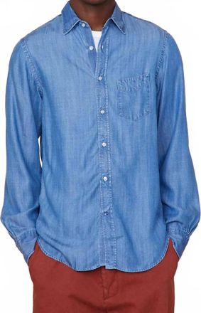 Officine G&eacute;n&eacute;rale Bd Lyocell Shirt In Mid Indigo