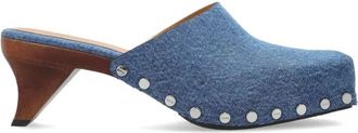 Ganni Studded Mules - Dames - Muiltjes - Blauw - 38 EU - Katoen - Schoenen