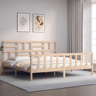 vidaXL Vidaxl - Estructura De Cama De Matrimonio Con Cabecero Madera Maciza