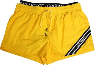 Dolce & Gabbana Gele Trekkoord Strandkleding Heren Shorts Zwemkleding