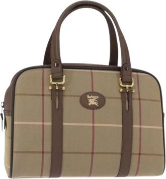 Burberry Pre-owned Handbags, female, Beige, Size: ONE SIZE Pre-owned Boston Bag