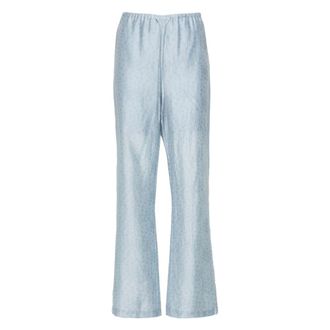 Rodebjer Broeken, Dames, Blauw, S, Lunara Broek Wijde Pijpen Volledige Lengte