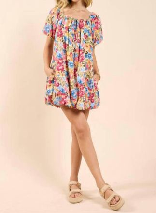 Sadie & Sage Natures Palette Bubble Dress In Multicolor