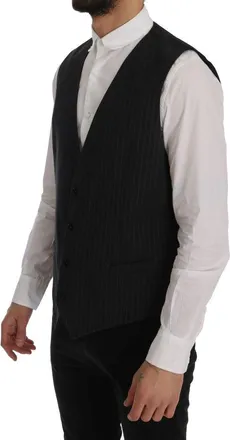 Dolce & Gabbana Pinstriped Cotton Vest - Gray