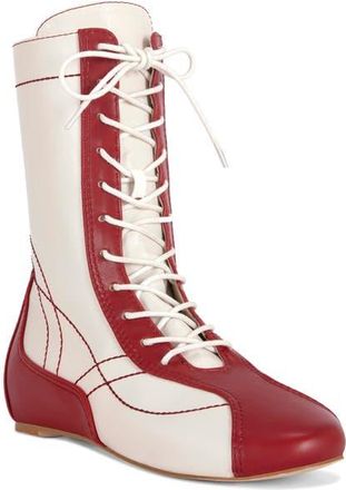 Azalea Wang Passer Boxing Boot in Red at Nordstrom, Size 6.5