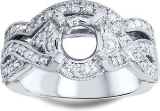 Pompeii3 7/8ct Diamond Engagement Wedding Ring Set Setting 14K Size Selectable