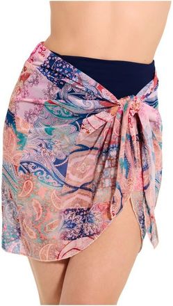 Gottex Mesh Sarong Wrap Skirt in Pink-Multi at Nordstrom