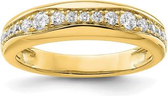 Diamond2Deal 14k Gold Lab Grown Diamond Wedding Band Ring 0.4Ct Clarity- VS Color- G-H