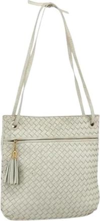 Bottega Veneta Pre-owned Intrecciato schoudertas - Dames - Vintage Schoudertas - Wit - ONE Size - Leer - Vintage