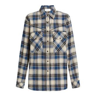 P.A.R.O.S.H. P.a.r.o.s.h., Overhemden, Dames, Blauw, XS, Geruite Tartan Blouse