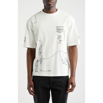 Wax London Milton London Life Scribble Graphic T-Shirt in Off White at Nordstrom, Size X-Large