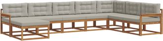 vidaXL Conjunto De Sof&aacute;s De Exterior 8 Uds. Gris Natural Y Claro Vidaxl