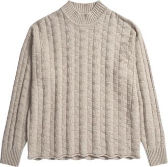 Norse Projects Katoen Kasjmier Gebreide Trui - Heren - Coltruien - Beige - L - Katoen - Truien & Vesten