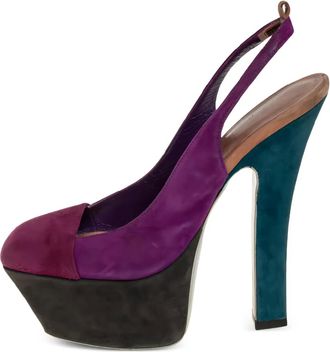 Saint Laurent Pumps slingback con design color-block 140mm - Viola