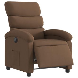 vidaXL Sill&oacute;n Reclinable El&eacute;ctrico De Tela Marr&oacute;n Vidaxl