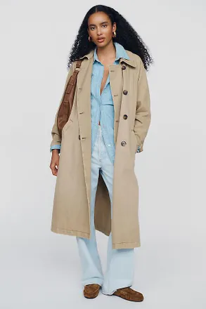 Pilcro 100% Cotton Double-Breasted Trench Coat Jacket