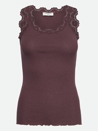 Rosemunde Tanktop ROSEMUNDE Babette Silk Top, Damen, Gr. L, rot (weinrot), Feinstrick, Obermaterial: 70% Seide, 30% Baumwolle, k&ouml;rpernah h&uuml;ftbedeckend, Rundhals