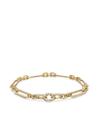 David Yurman 18kt geelgouden Lexington schakelarmband met diamant (6.5 mm)