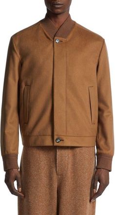 Ermenegildo Zegna Water Repellent Elements Oasi Cashmere Bomber Jacket in Vicuna at Nordstrom, Size 38 Us