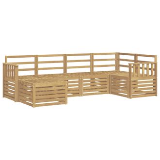 vidaXL Conjunto De Sof&aacute;s De Exterior 6 Pcs Blanco Poli&eacute;ster Vidaxl