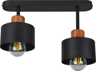 OEM L&aacute;mpara De Techo Negra, De Metal Industrial, 2xe27, Iluminaci&oacute;n Led Moderna Para Sal&oacute;n, Cocina, Dormitorio, Habitaci&oacute;n Infantil, Loft