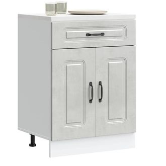 Berkfield Home Kitchen Base Cabinet Kalmar Concrete Grey Engineered Wood