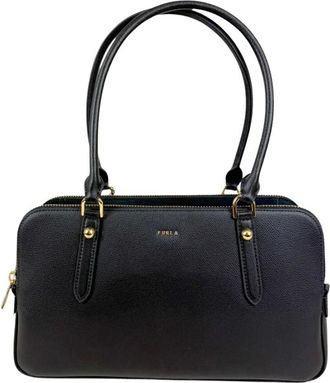 Furla Handbags, female, Black, Size: ONE SIZE Giulia M Boston Bag