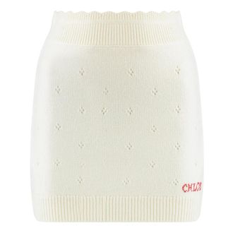Chlo&eacute; Nauwsluitende Minirok - Dames - Korte rokken - Wit - L - Wol - Rokken
