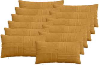 vidaXL Funda De Almohada 12 Pcs Almelo Amarillo 40 X 80 Cm Pana Vidaxl