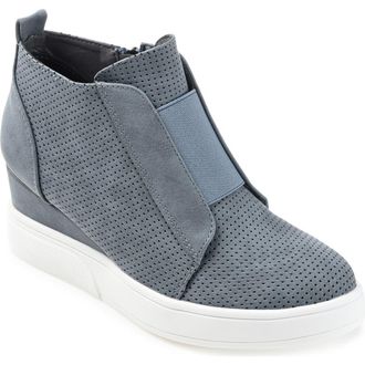 Journee Collection JOURNEE Clara Wedge Sneaker in Blue at Nordstrom Rack, Size 6.5