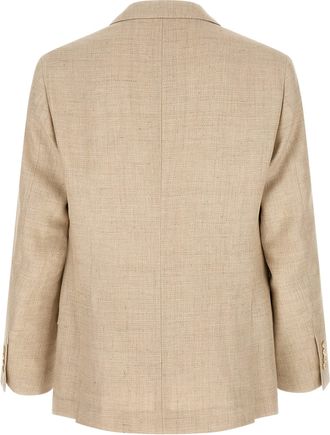 Brunello Cucinelli Mens Beige Silk Two-Piece Suit