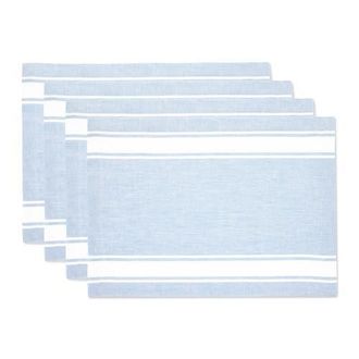 Solino Home Linen Placemats - Country Stripe in Cashmere Blue at Nordstrom, Size Medium