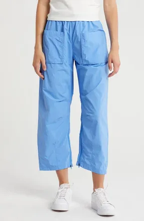 Free People Fly By Night Water Resistant Crop Track Pants in Riviera Blue at Nordstrom Rack, Size X-Small