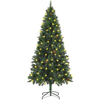 vidaXL &Aacute;rbol De Navidad Artificial Iluminado Con Luces Y Pi&ntilde;as 180 Cm Vidaxl