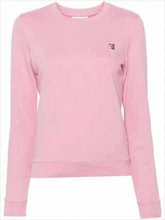 Maison Kitsuné Long-Sleeved Crewneck Top With Relaxed Fit And Embroidered Detail